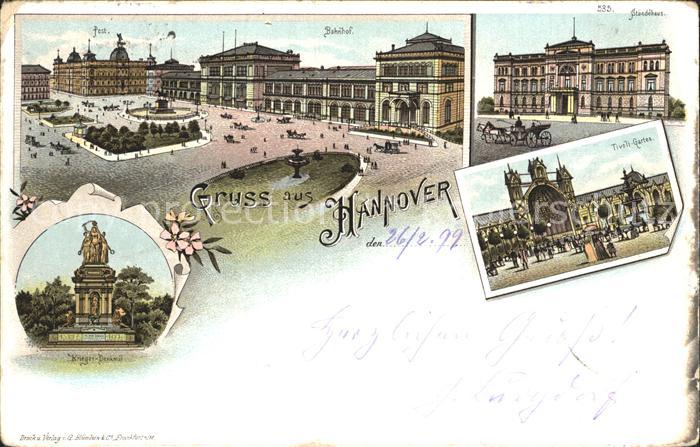Hann. Muenden Ernst August Platz Bahnhof Staendehaus Tivoli Garten Kriegerdenkma