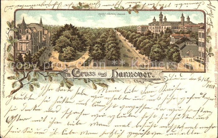 HANNOVER  CITY Herrenhaeuser Allee Litho