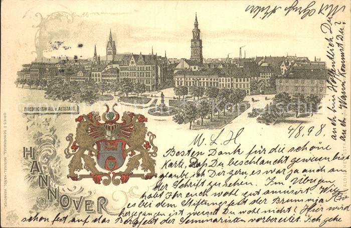 HANNOVER  CITY Friedrichswall und Altstadt Wappen