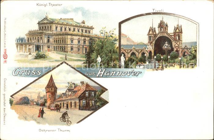 HANNOVER  CITY Koenigliches Theater Tivoli Garten Doehrener Turm