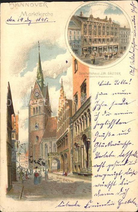 HANNOVER  CITY Marktkirche Geschaeftshaus JW Saeltzer Modewaren Reichspost