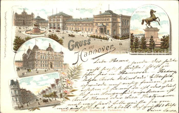 HANNOVER  CITY Ernst August Platz Bahnhof Sachsenross Post Koenigsstrasse