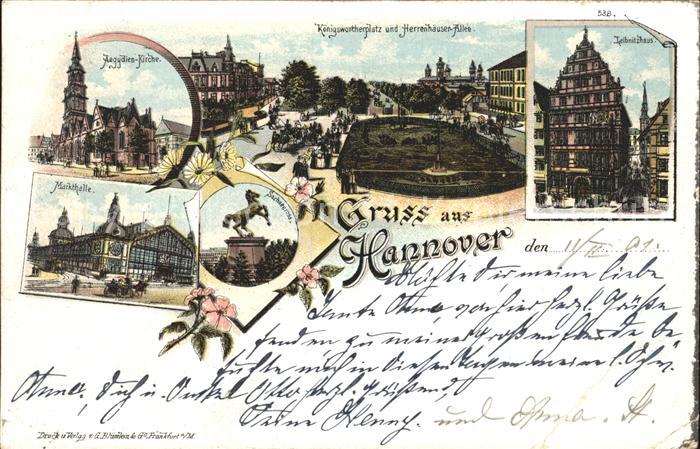 HANNOVER  CITY Aegidienkirche Koenigswortherplatz Herrenhaeuser Allee Leibnizhau