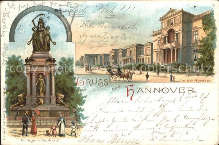 HANNOVER  CITY Kriegerdenkmal Am Schiffgraben Reichspost