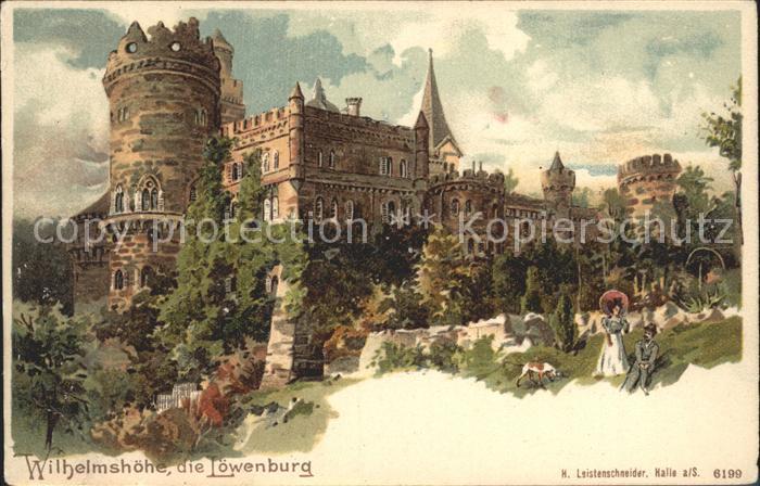 Wilhelmshoehe Kassel Loewenburg Kuenstlerkarte