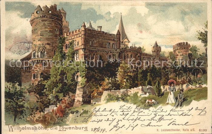 Wilhelmshoehe Kassel Loewenburg Kuenstlerkarte