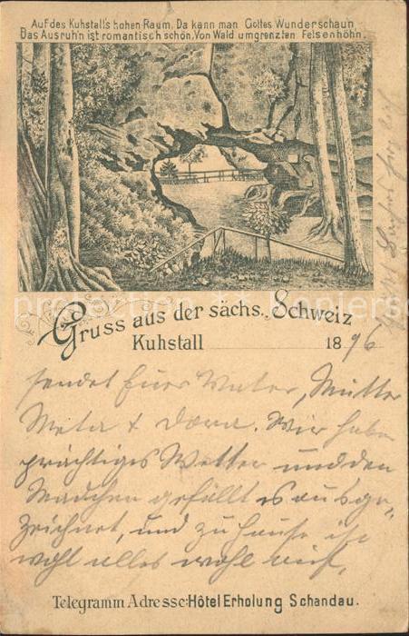 Schandau Bad Kuhstall Felsentor Elbsandsteingebirge Reichspost