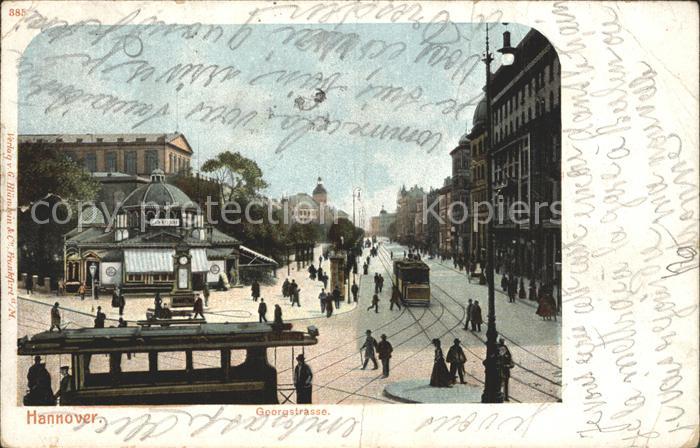 HANNOVER  CITY Georgstrasse Cafe Kroepcke Strassenbahn