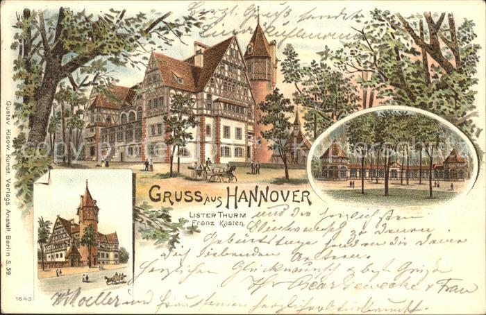 HANNOVER  CITY Lister Turm Litho Deutsche Reichspost