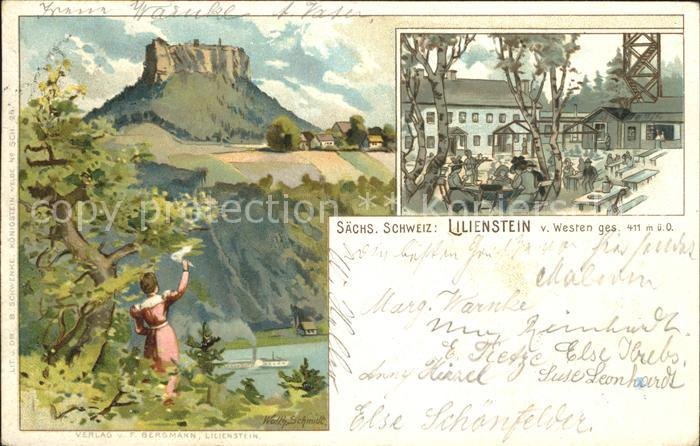 Koenigstein Saechsische Schweiz Lilienstein Tafelberg Restaurant Kuenstlerkarte