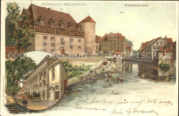 Alt Hannover Beguinenturm Leine Bruecke Kuenstlerkarte Reichspost