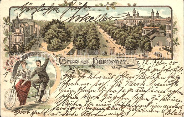 HANNOVER  CITY Herrenhaeuser Allee Tandem Fahrrad Reichspost