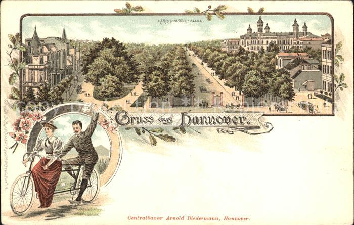 HANNOVER  CITY Herrenhaeuser Allee Tandem Fahrrad Reichspost