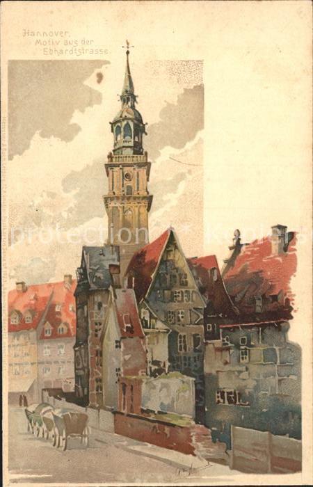 HANNOVER  CITY Motiv aus der Ebhardtstrasse Kuenstlerkarte