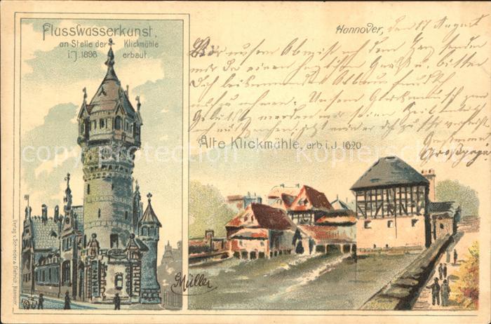 HANNOVER  CITY Flusswasserkunst Alte Klickmuehle Reichspost