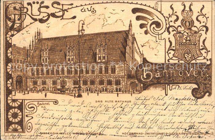 HANNOVER  CITY Altes Rathaus Litho
