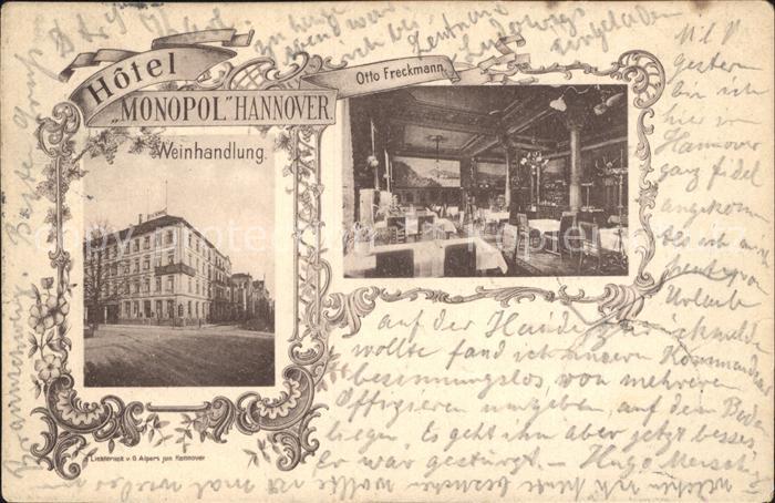HANNOVER  CITY Hotel Monopol Weinhandlung Restaurant Reichspost