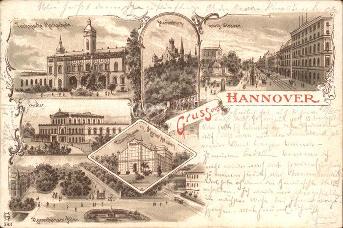 HANNOVER  CITY Technische Hochschule Marienburg Georgstrasse Theater Palmenhaus