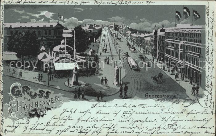 HANNOVER  CITY Georgstrasse Cafe Kroepcke im Mondschein