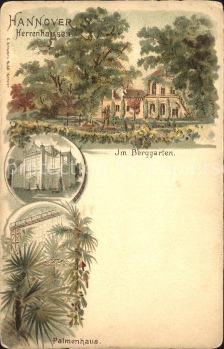 Herrenhausen Hannover Berggarten Palmenhaus Kuenstlerkarte Reichspost