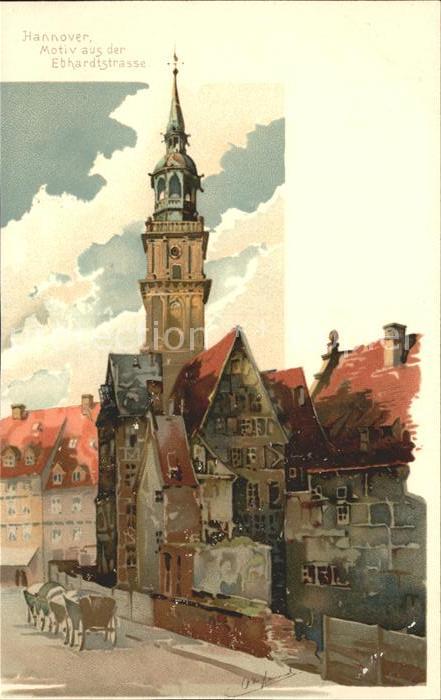 HANNOVER  CITY Motiv aus der Ebhardtstrasse Kuenstlerkarte
