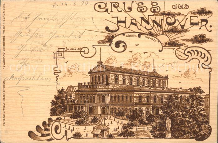 HANNOVER  CITY Koenigliches Hoftheater Litho