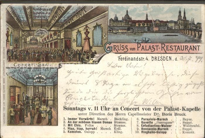 DRESDEN Elbe Palast Restaurant Konzertsaal Reichspost