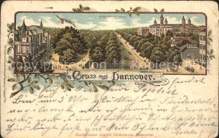HANNOVER  CITY Herrenhaeuser Allee Litho