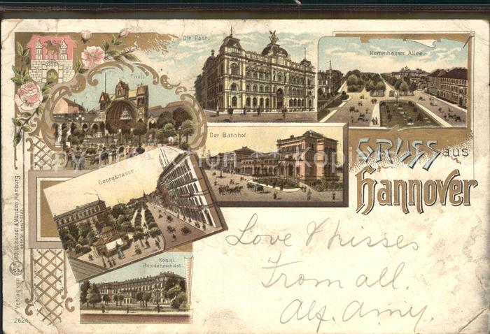HANNOVER  CITY Tivoli Garten Post Herrenhaeuser Allee Bahnhof Georgstrasse Resid