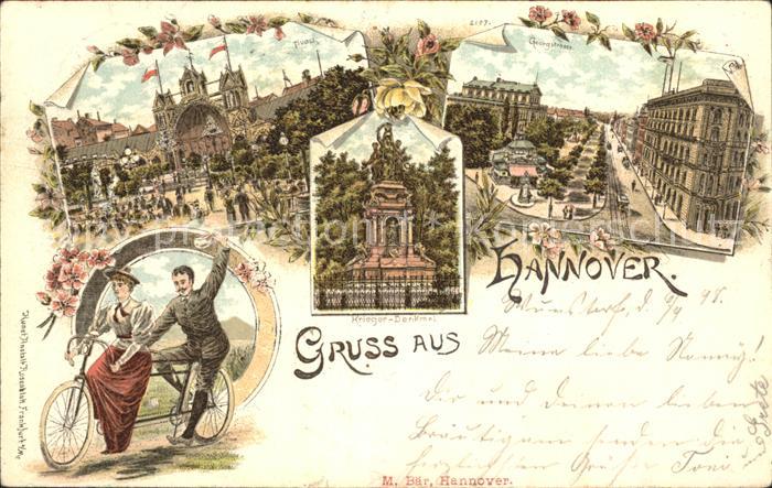 HANNOVER  CITY Tivoli Garten Georgstrasse Kriegerdenkmal Tandem Fahrrad