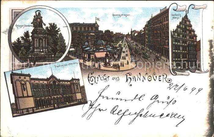 HANNOVER  CITY Kriegerdenkmal Georgstrasse Leibnizhaus Provinzial Museum Reichsp