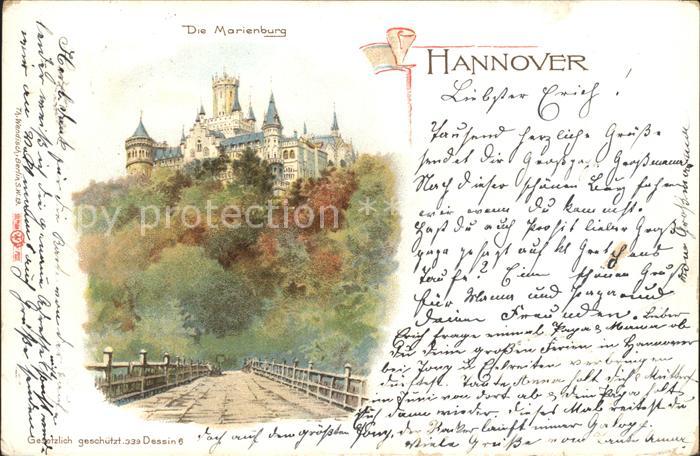 HANNOVER  CITY Marienburg Kuenstlerkarte Reichspost