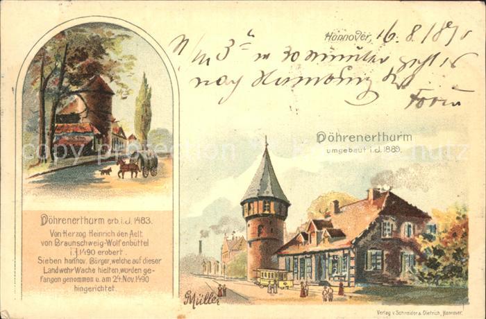 HANNOVER  CITY Doehrenerturm Kuenstlerkarte Reichspost