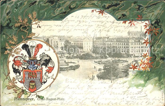 HANNOVER  CITY Ernst August Platz Wappen Bahnpost