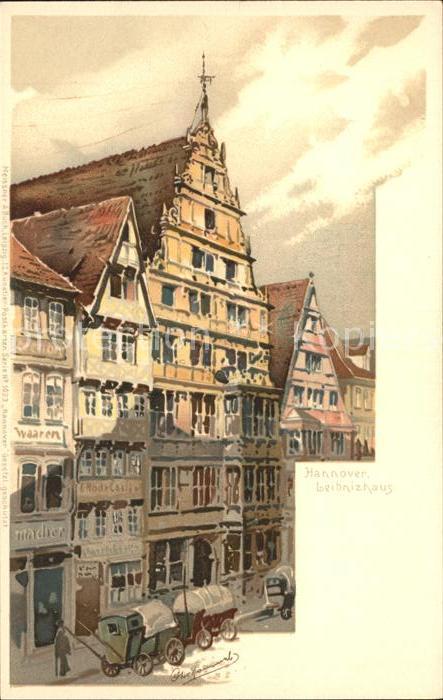 HANNOVER  CITY Leibnizhaus Kuenstlerkarte