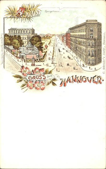 HANNOVER  CITY Georgstrasse Litho Reichspost