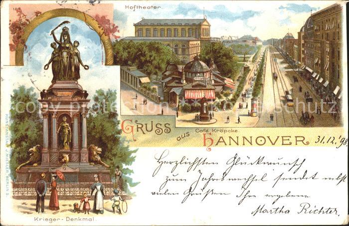 HANNOVER  CITY Hoftheater Cafe Kroepcke Georgstrasse Kriegerdenkmal Reichspost