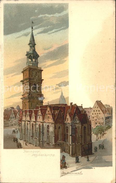 HANNOVER  CITY Aegidienkirche Kuenstlerkarte