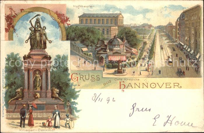 HANNOVER  CITY Hoftheater Georgstrasse Kriegerdenkmal