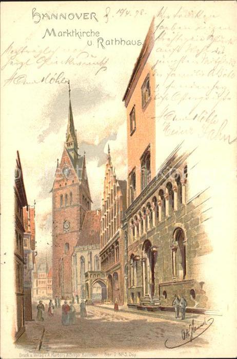 HANNOVER  CITY Marktkirche Rathaus Kuenstlerkarte Reichspost