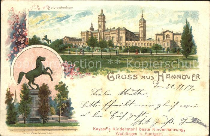 HANNOVER  CITY Polytechnikum Sachsenross Werbung Kaysers Kindermehl Kindernahrun