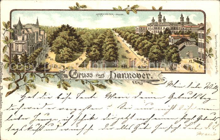 HANNOVER  CITY Herrenhaeuser Allee Litho Reichspost