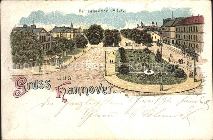 HANNOVER  CITY Herrenhaeuser Allee Litho