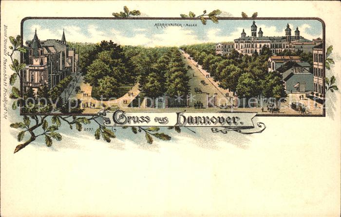 HANNOVER  CITY Herrenhaeuser Allee Litho