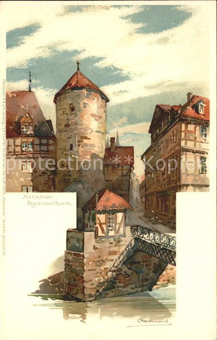 HANNOVER  CITY Beguinenturm Kuenstlerkarte