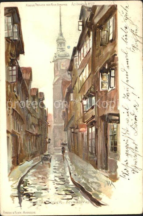 Alt Hannover Kreuzstrasse Kuenstlerkarte