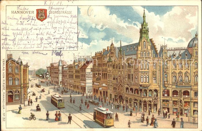 HANNOVER  CITY Georgstrasse Strassenbahn Reichspost