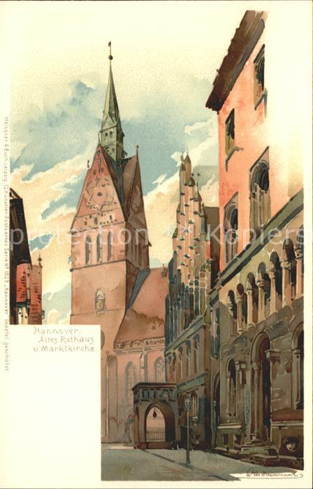 HANNOVER  CITY Altes Rathaus Marktkirche Kuenstlerkarte