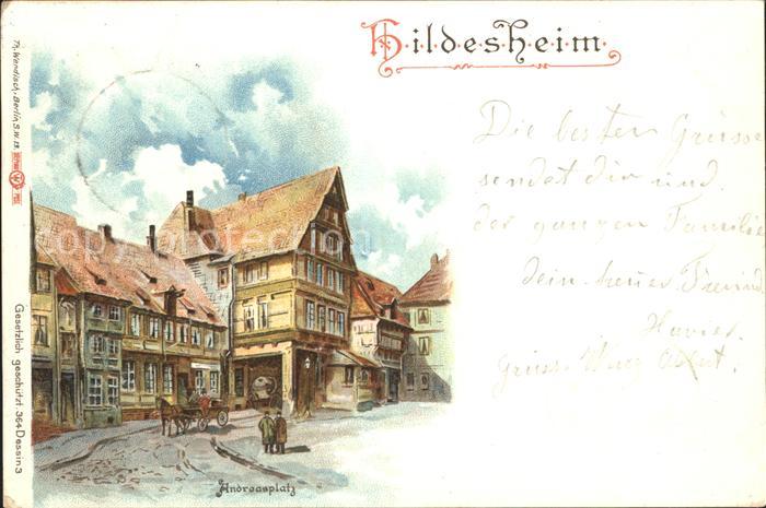 HILDESHEIM  CITY Andreasplatz Kuenstlerkarte Reichspost