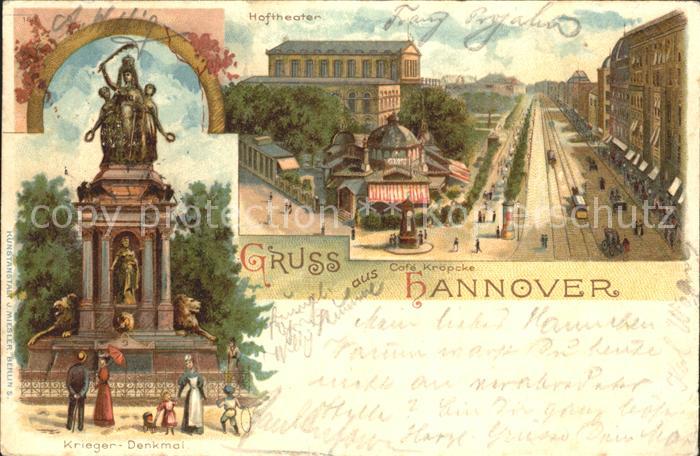HANNOVER  CITY Kriegerdenkmal Hoftheater Georgstrasse Cafe Kroepcke